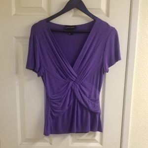 Purple Deep V CABLE & GAUGE Blouse